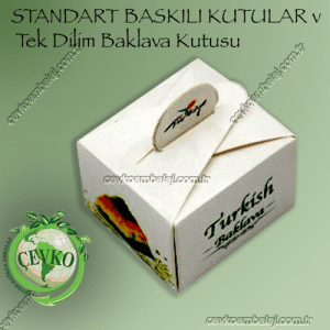 STANDART BASKILI KUTULAR - Tek Dilim Baklava Kutusu